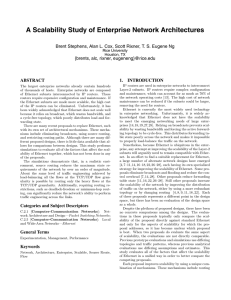 A Scalability Study of Enterprise Network Architectures {brents, alc, rixner, ABSTRACT