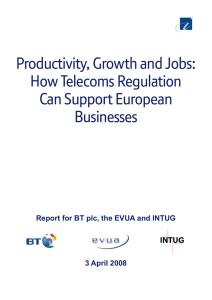 Productivity, Growth and Jobs: How Telecoms Regulation Can Support European