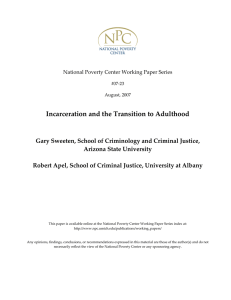 Incarceration and the Transition to Adulthood    
