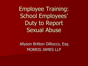 Employee Training: School Employees’ Duty to Report Sexual Abuse