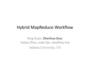 Hybrid MapReduce Workflow Yang Ruan,  ,  Yuduo Zhou, Judy Qiu, Geoffrey Fox