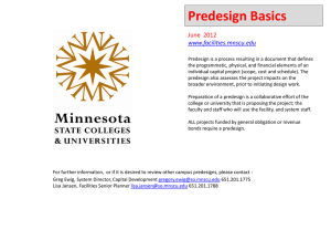 Predesign Basics  June  2012 www.facilities.mnscu.edu
