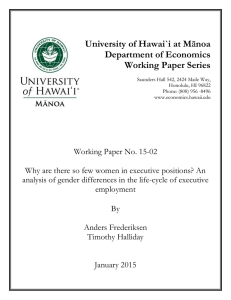 University of Hawai`i at M Department of Economics Working Paper Series