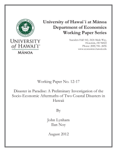 University of Hawai`i at MĆnoa Department of Economics Working Paper Series