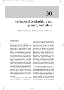 30 Institutional Leadership: past, present, and future