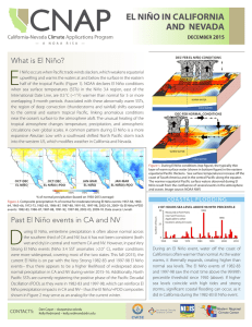 E EL NIÑO IN CALIFORNIA AND  NEVADA What is El Niño?