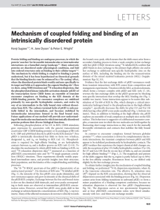 LETTERS Mechanism of coupled folding and binding of an intrinsically disordered protein