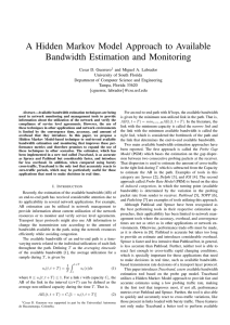 A Hidden Markov Model Approach to Available Bandwidth Estimation and Monitoring