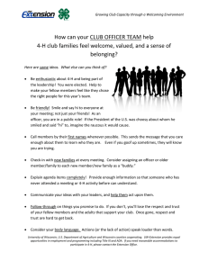 How can your CLUB OFFICER TEAM help belonging?