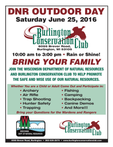 DNR OUTDOOR DAY BRING YOUR FAMILY Saturday June 25, 2016