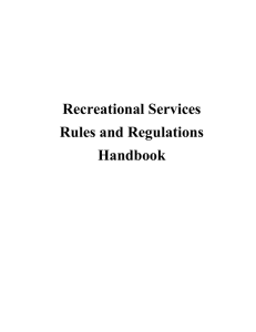 Recreational Services Rules and Regulations Handbook