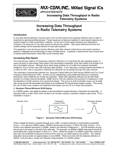 Increasing Data Throughput in Radio Telemetry Systems Increasing Data Throughput in Radio