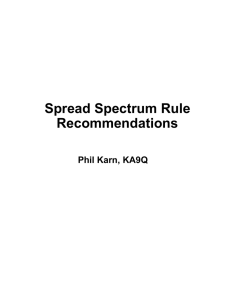Spread Spectrum Rule Recommendations Phil Karn, KA9Q
