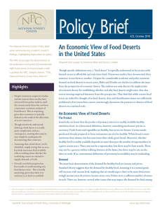 Policy Brief An Economic View of Food Deserts in the United States