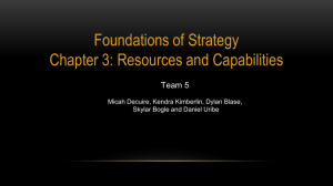 Foundations of Strategy Chapter 3: Resources and Capabilities Team 5