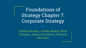 Foundations of Strategy Chapter 7: Corporate Strategy Sienna Rucker, Jordan Myers, Nick