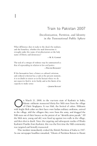 1 Train to Pakistan 2007 Decolonization, Partition, and Identity