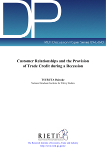 DP Customer Relationships and the Provision of Trade Credit during a Recession