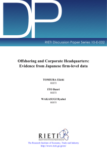 DP Offshoring and Corporate Headquarters: Evidence from Japanese firm-level data