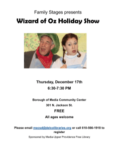 Wizard of Oz Holiday Show Family Stages presents Thursday, December 17th 6:30-7:30 PM