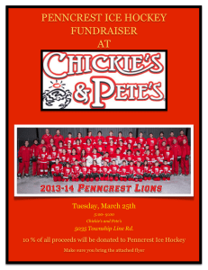 PENNCREST ICE HOCKEY FUNDRAISER AT Tuesday, March 25th