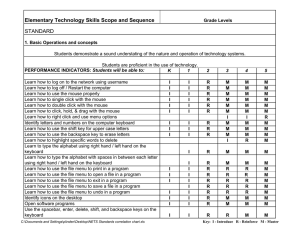 Elementary Technology Skills Scope and Sequence