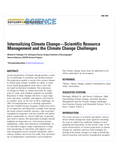 Internalizing Climate Change—Scientific Resource Management and the Climate Change Challenges