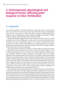 4. Environmental, physiological and biological factors affecting plant response to foliar fertilization