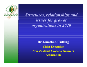 Structures, relationships and issues for grower organizations in 2020 Dr Jonathan Cutting