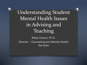 Understanding Student Mental Health Issues in Advising and Teaching