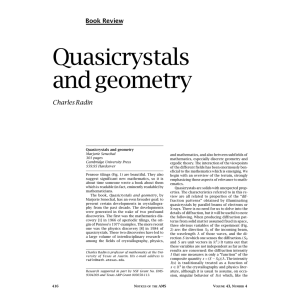 Quasicrystals and geometry Book Review Charles Radin