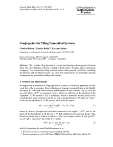 Conjugacies for Tiling Dynamical Systems Mathematical Physics Communications in