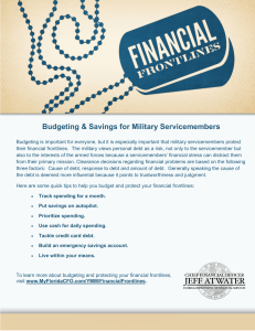 Budgeting &amp; Savings for Military Servicemembers