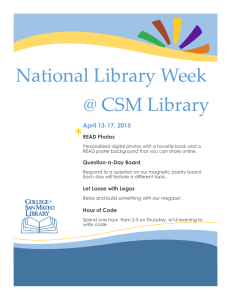 National Library Week @ CSM Library * April 13-17, 2015