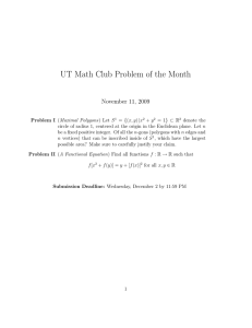 UT Math Club Problem of the Month November 11, 2009