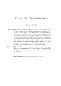 UT Math Club Problem of the Month October 13, 2009