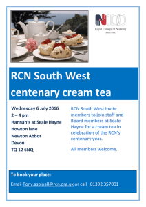 RCN South West centenary cream tea