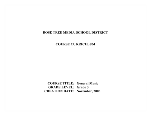 ROSE TREE MEDIA SCHOOL DISTRICT COURSE CURRICULUM COURSE TITLE:  General Music