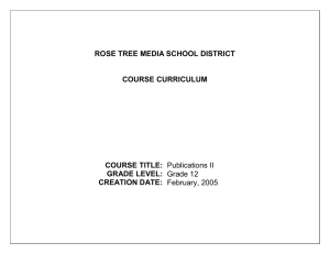 ROSE TREE MEDIA SCHOOL DISTRICT  COURSE CURRICULUM COURSE TITLE: