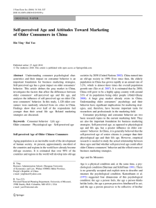 Self-perceived Age and Attitudes Toward Marketing of Older Consumers in China
