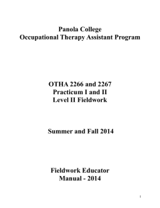 Panola College Occupational Therapy Assistant Program OTHA 2266 and 2267