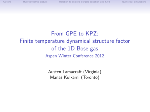 From GPE to KPZ: Finite temperature dynamical structure factor