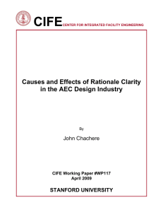 CIFE  Causes and Effects of Rationale Clarity in the AEC Design Industry