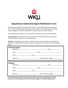 Department Authorized Agent Notification Form