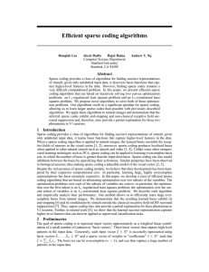 Efficient sparse coding algorithms Abstract