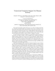 Contextual Computer Support for Human Activity Donald J. Patterson , Ken Fishkin