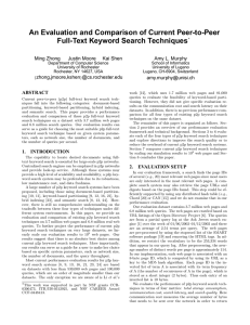 An Evaluation and Comparison of Current Peer-to-Peer Full-Text Keyword Search Techniques
