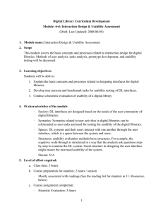 (Draft, Last Updated: 2008/06/05)  Digital Library Curriculum Development