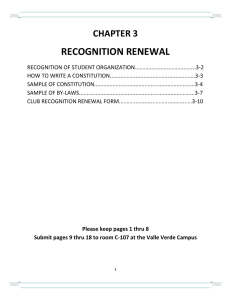 RECOGNITION RENEWAL  CHAPTER 3 
