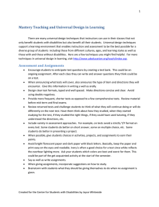 Mastery Teaching and Universal Design in Learning